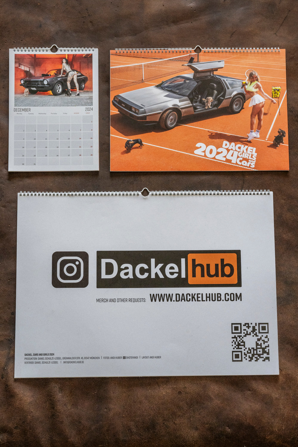 Dackel Girls and Cars Kalender 2024