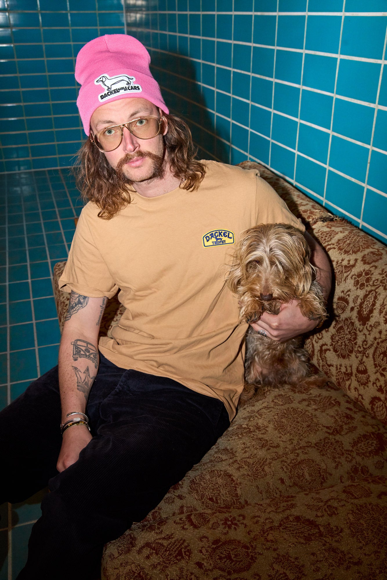 Dackel Trophy T-Shirt gestickt