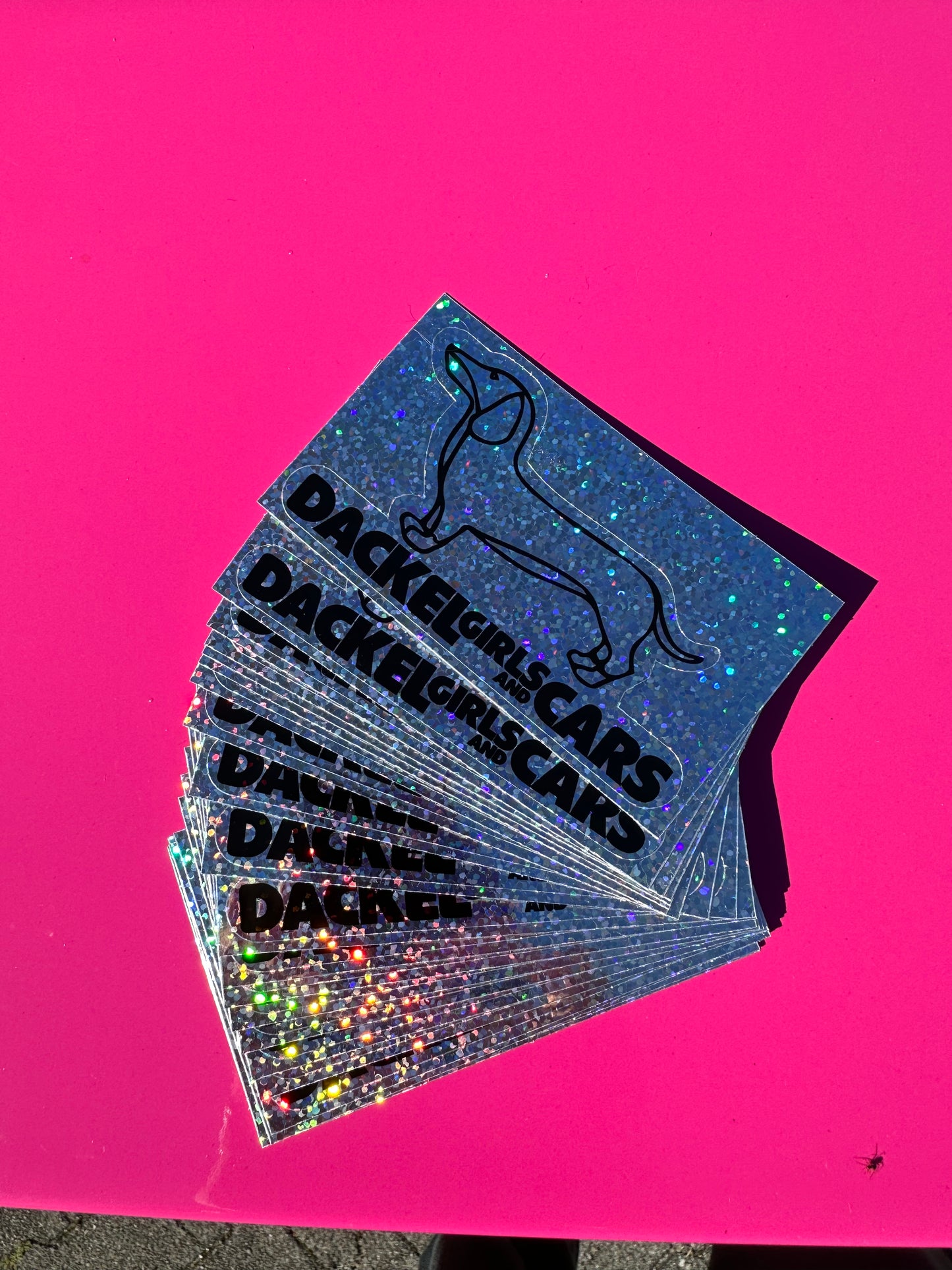 Dackel Girls and Cars Glitzer 10er-Stickerpaket