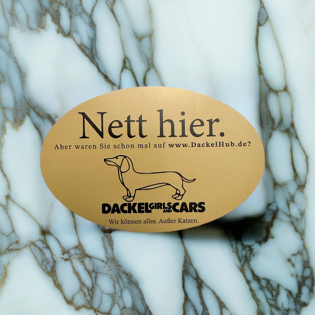 Spreadshirt Dackel-Sticker – 10x10 Cm, Weiß Glänzend, Vinyl-Aufkleber, Wasserfest, Rückstandslos Entfernbar