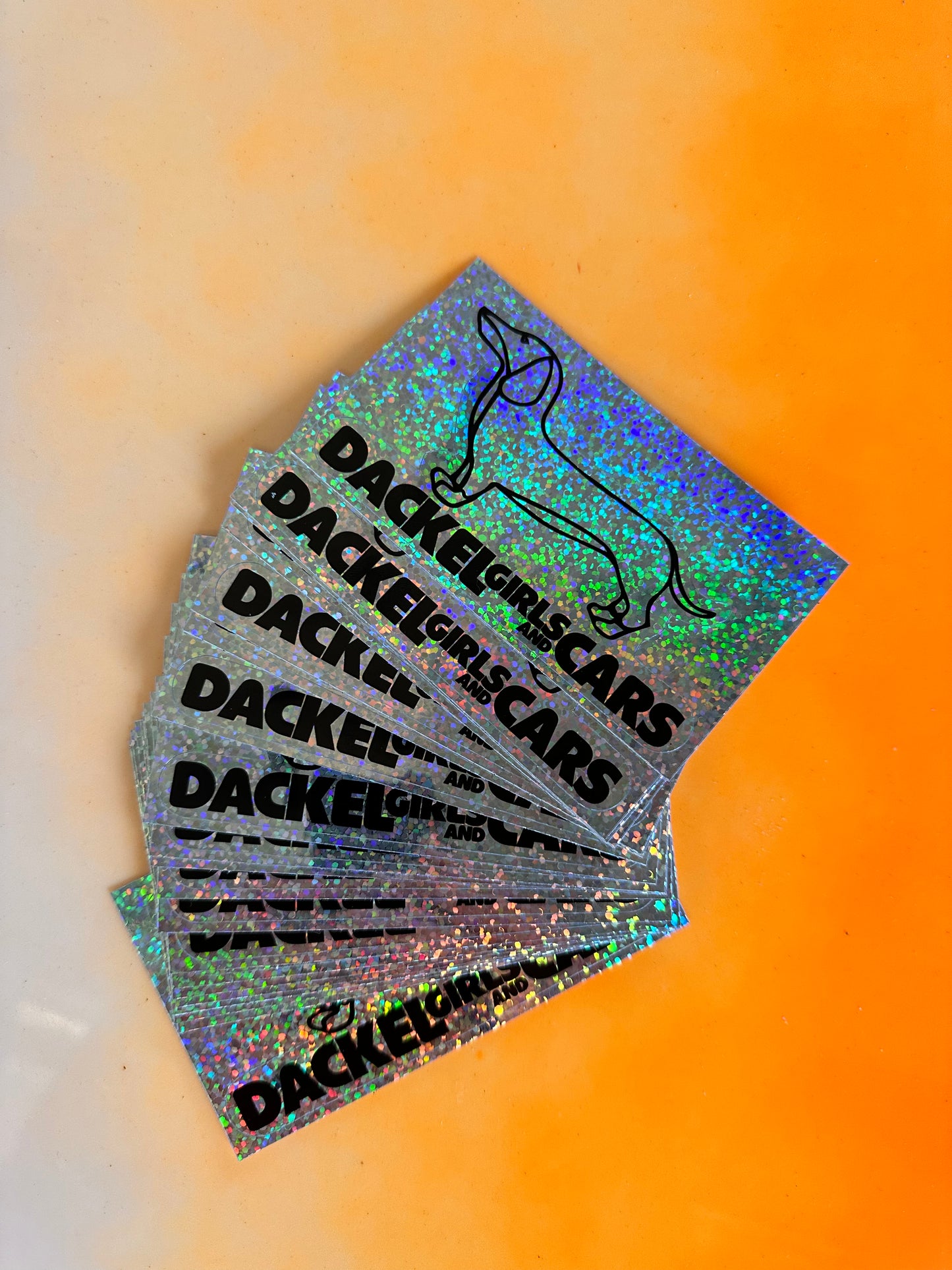 Dackel Girls and Cars Glitzer 10er-Stickerpaket
