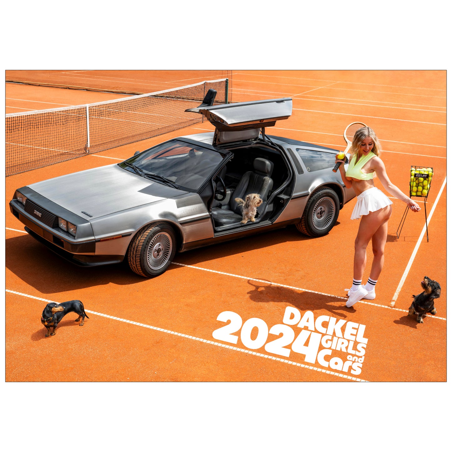 Dackel Girls and Cars Kalender 2024