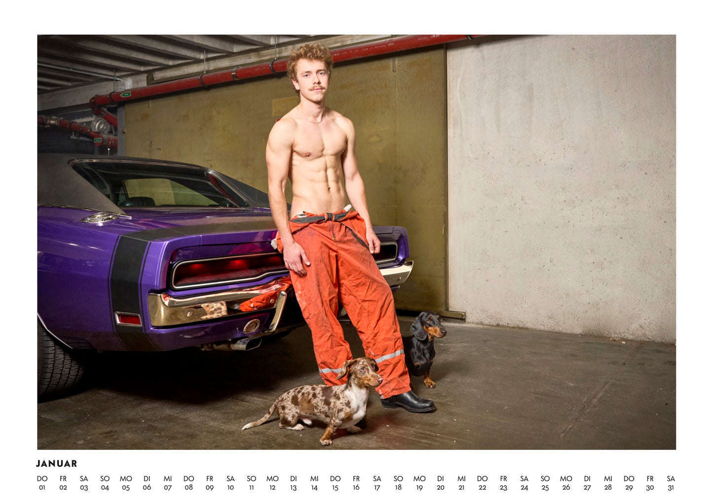Dackel Boys and Cars Kalender 2026
