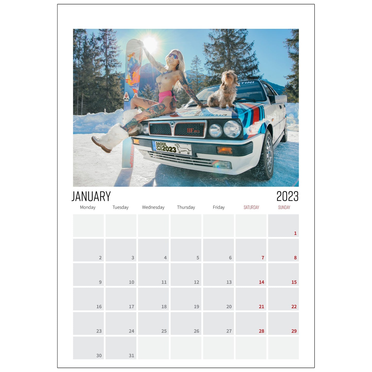 Dackel Girls and Cars Kalender 2025 in A4 dackelgirlsandcars