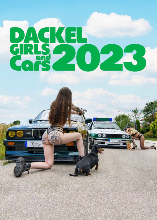 Dackel Girls and Cars Kalender 2023 in A4